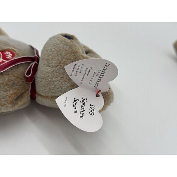 TY Beanie Baby 1999 The Signature Bear Stuffed Animal Toy NEW LOT OF 2 - Picture 6 of 8